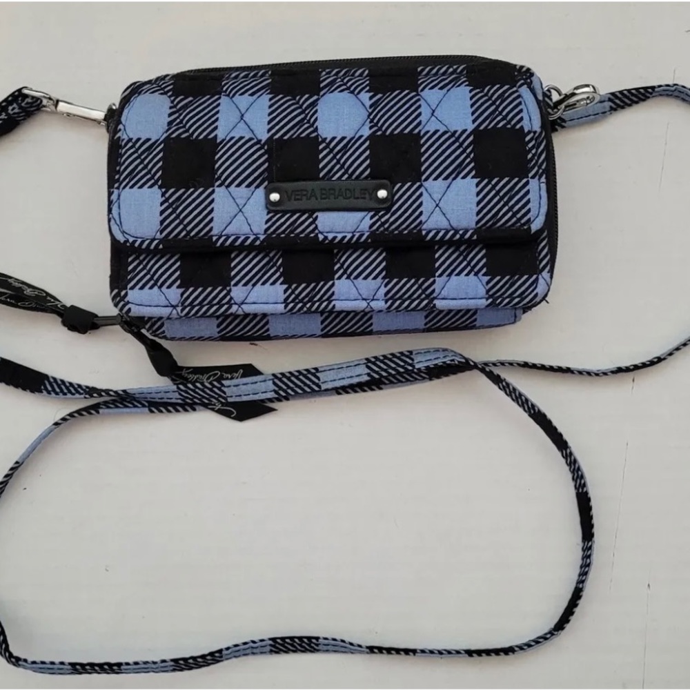 VERA BRADLEY RIFD Blue / Black  Crossbody Bag Purse Wallet